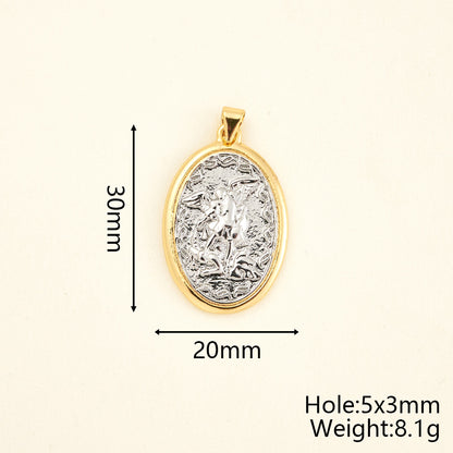 Virgin Mary Copper Pendant With 18K Gold Plated Electroplated Finish, 0.05µm-0.08µm Thickness, 1 Pc Package