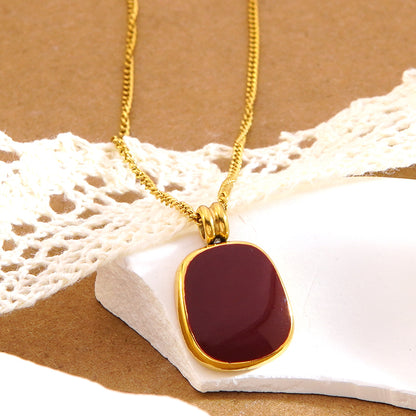 Geometric Jewelry Set For Women In Maillard Style Featuring 304 Stainless Steel With 18K Real Gold Plated O-Chain