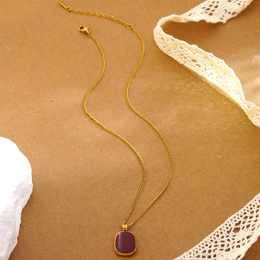 Geometric Jewelry Set For Women In Maillard Style Featuring 304 Stainless Steel With 18K Real Gold Plated O-Chain
