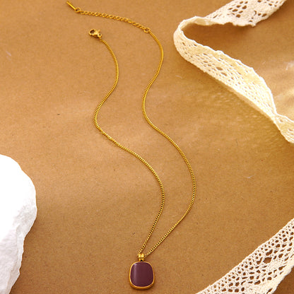 Geometric Jewelry Set For Women In Maillard Style Featuring 304 Stainless Steel With 18K Real Gold Plated O-Chain