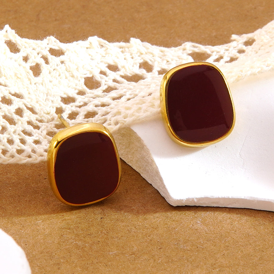 Geometric Jewelry Set For Women In Maillard Style Featuring 304 Stainless Steel With 18K Real Gold Plated O-Chain