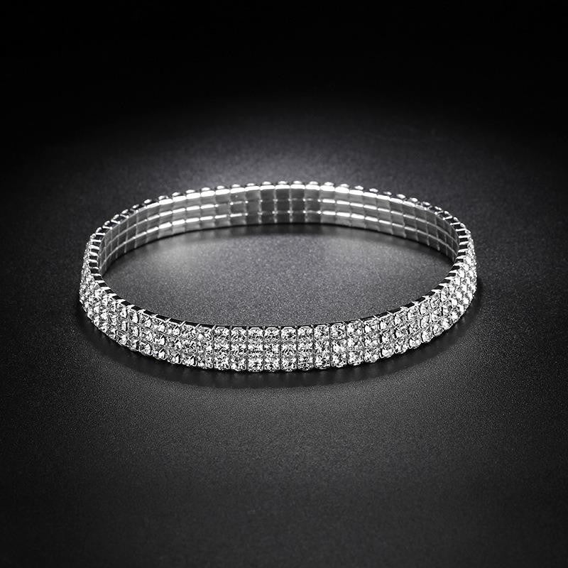 Simple Style Copper Anklet With Bezel Setting Featuring Geometric Rhinestones, 14K Real Gold Plated With 0.03µm Thickness