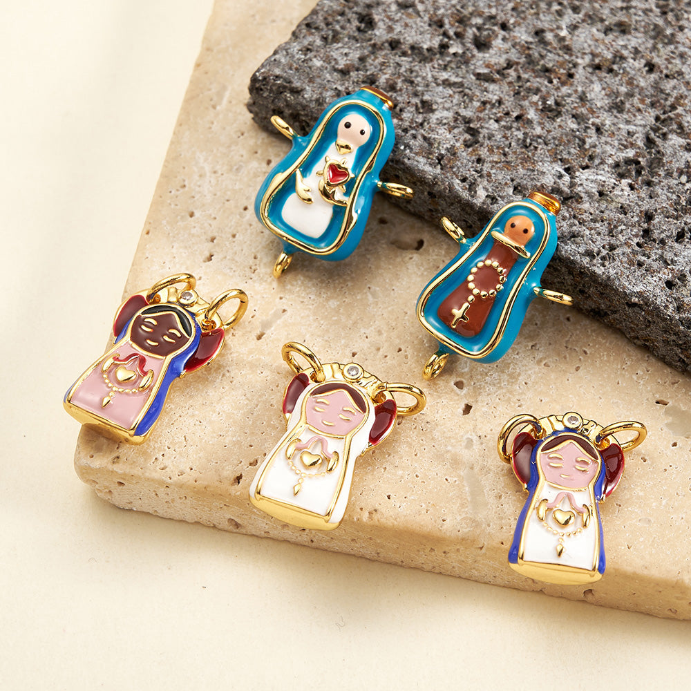 Fish Connector In Copper With 18K Gold Plated Electroplating And Zircon Inlay, Featuring 0.05µm-0.08µm Plating Thickness, 1 Pc/Package