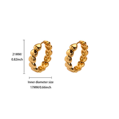 Heart Shape Jewelry Set For Women Featuring 304 Stainless Steel With 18K Real Gold Plated Finish, Perfect For Valentine's Day