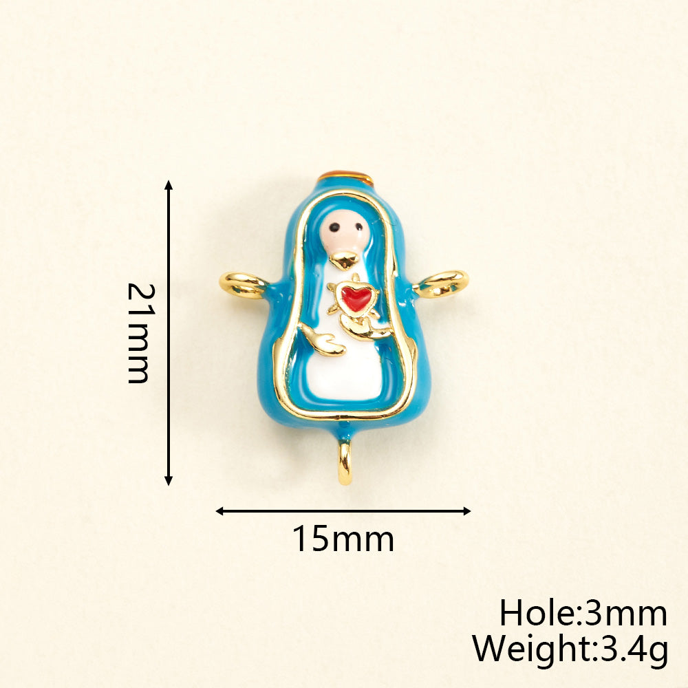 Fish Connector In Copper With 18K Gold Plated Electroplating And Zircon Inlay, Featuring 0.05µm-0.08µm Plating Thickness, 1 Pc/Package