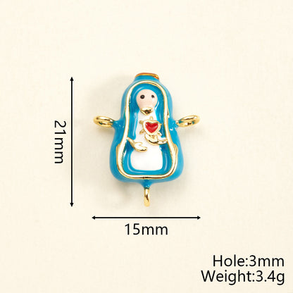 Fish Connector In Copper With 18K Gold Plated Electroplating And Zircon Inlay, Featuring 0.05µm-0.08µm Plating Thickness, 1 Pc/Package