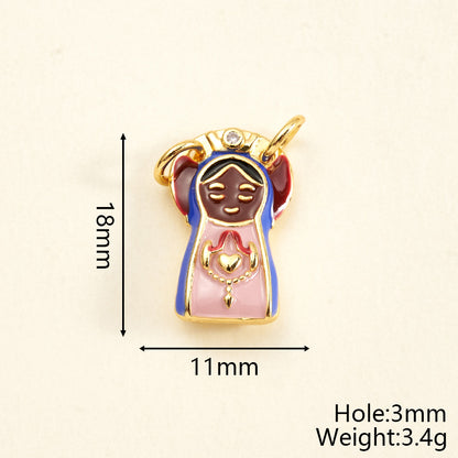 Fish Connector In Copper With 18K Gold Plated Electroplating And Zircon Inlay, Featuring 0.05µm-0.08µm Plating Thickness, 1 Pc/Package
