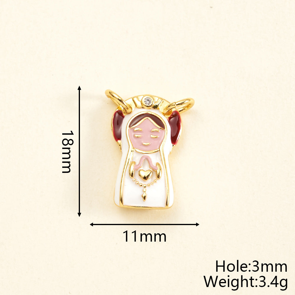 Fish Connector In Copper With 18K Gold Plated Electroplating And Zircon Inlay, Featuring 0.05µm-0.08µm Plating Thickness, 1 Pc/Package