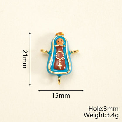 Fish Connector In Copper With 18K Gold Plated Electroplating And Zircon Inlay, Featuring 0.05µm-0.08µm Plating Thickness, 1 Pc/Package