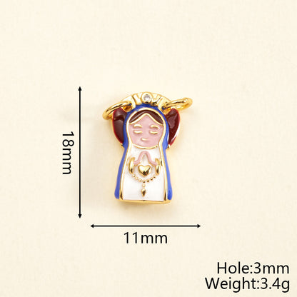 Fish Connector In Copper With 18K Gold Plated Electroplating And Zircon Inlay, Featuring 0.05µm-0.08µm Plating Thickness, 1 Pc/Package