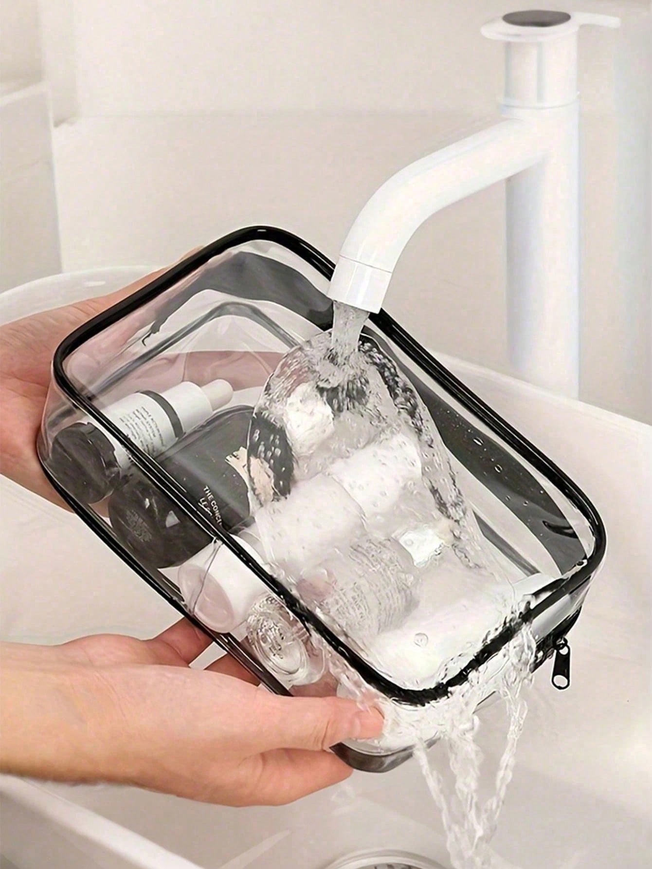 PVC Square Cosmetic Bag For Women Featuring Waterproof Design, Suitable For All Seasons