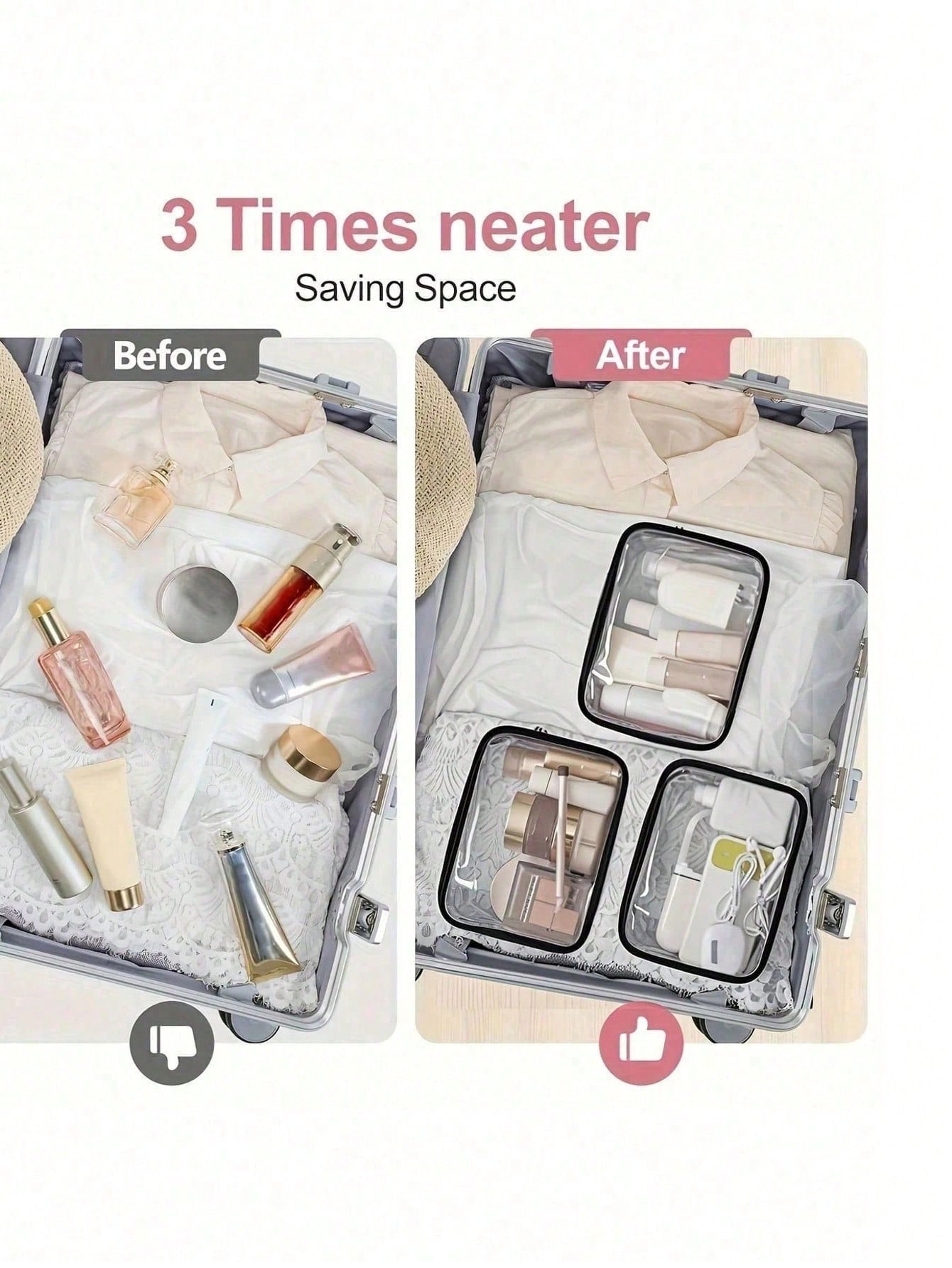 PVC Square Cosmetic Bag For Women Featuring Waterproof Design, Suitable For All Seasons