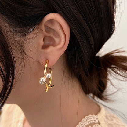 For Witches Knot Jewelry Copper Stud Earrings In Golden Color Featuring Cross Pattern