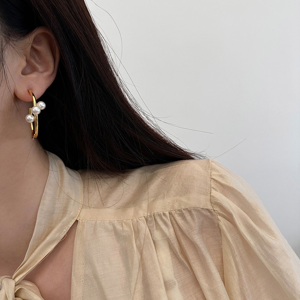 For Witches Knot Jewelry Copper Stud Earrings In Golden Color Featuring Cross Pattern