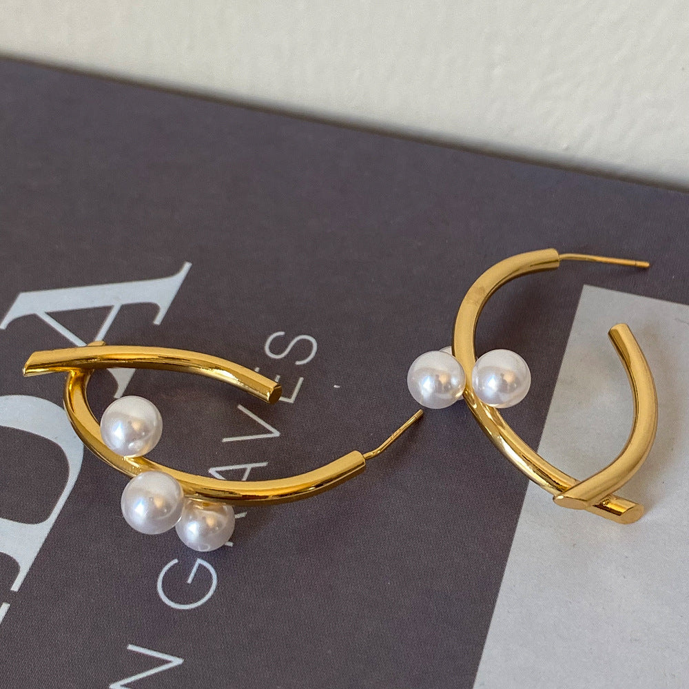 For Witches Knot Jewelry Copper Stud Earrings In Golden Color Featuring Cross Pattern