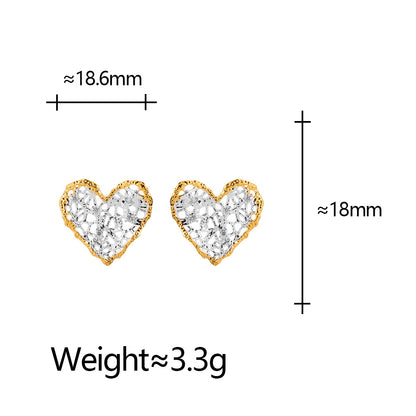 Heart Shape Copper Earrings For Witches Knot Jewelry In Golden