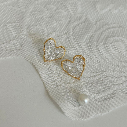 Heart Shape Copper Earrings For Witches Knot Jewelry In Golden
