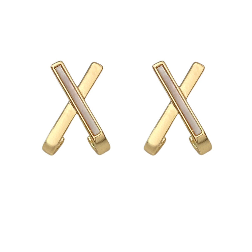 For Witches Knot Jewelry Stud Earrings In White Featuring Cross Pattern