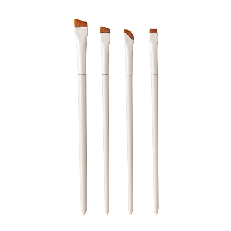 White Makeup Brush With Plastic Handgrip, 1 Piece Featuring Soft Artificial Fiber Bristles For Precise Application