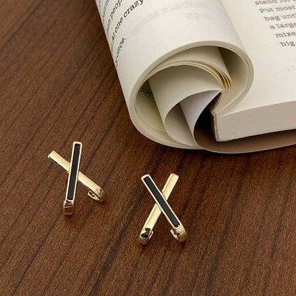 For Witches Knot Jewelry Stud Earrings In White Featuring Cross Pattern