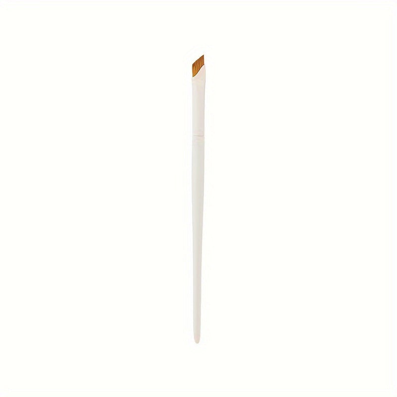 White Makeup Brush With Plastic Handgrip, 1 Piece Featuring Soft Artificial Fiber Bristles For Precise Application