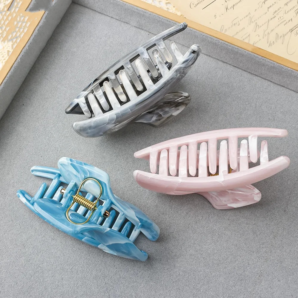 Shark Plastic Hair Claw In Black, Durable Hairpin Accessory For Secure Hold