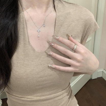 Crown Necklace For Women In 304 Stainless Steel With Golden Cable Chain