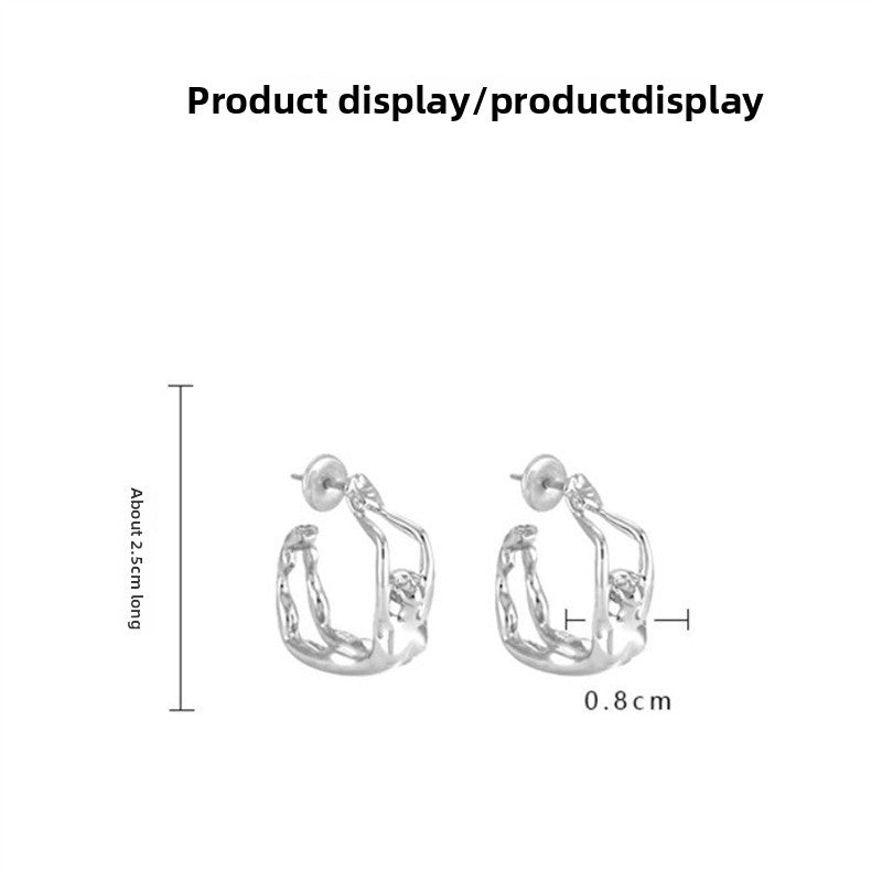 Punk Three-dimensional Portrait Stud Earrings For Women In Golden Alloy