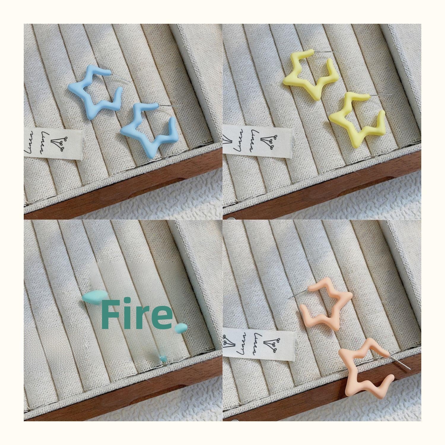 Star Pattern Acrylic Earrings For Women In Colour