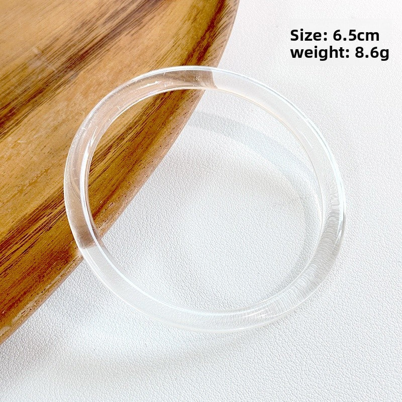Handmade Round Resin Bangle For Women Featuring Golden Sequins Inlay