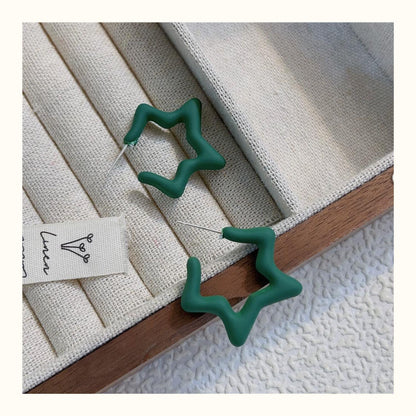Star Pattern Acrylic Earrings For Women In Colour