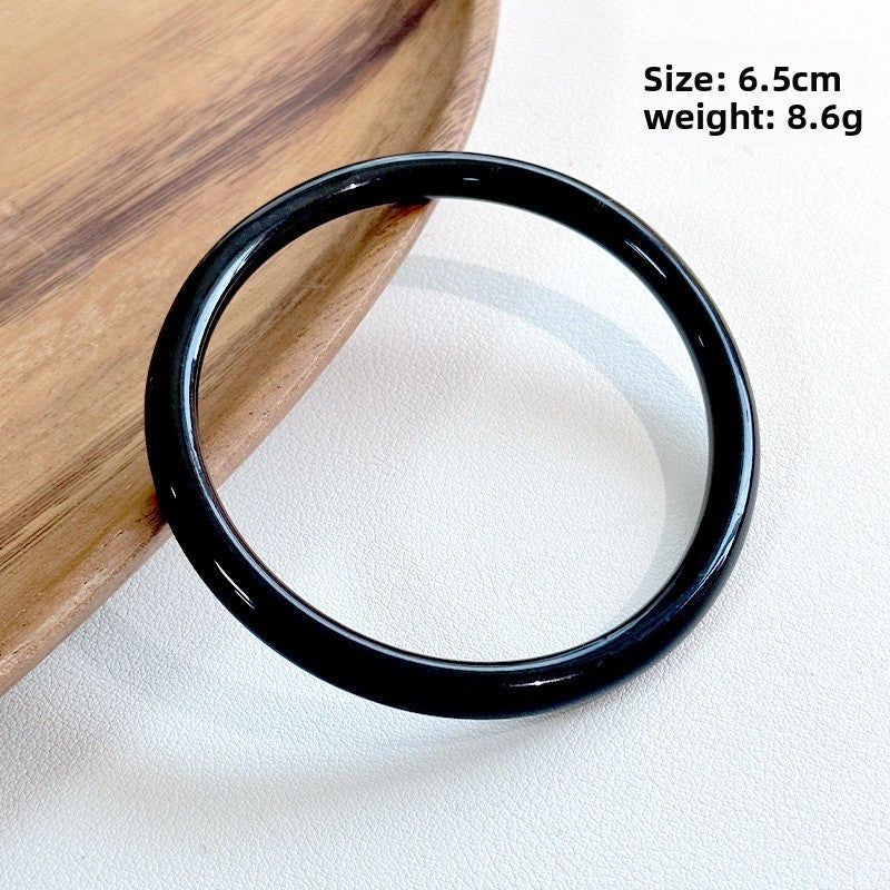 Handmade Round Resin Bangle For Women Featuring Golden Sequins Inlay