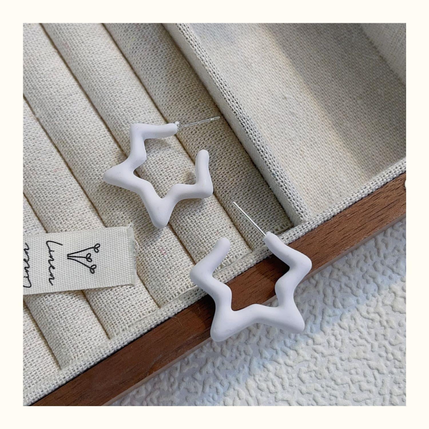 Star Pattern Acrylic Earrings For Women In Colour