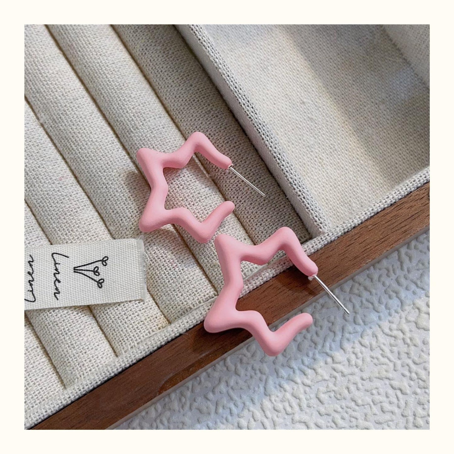 Star Pattern Acrylic Earrings For Women In Colour