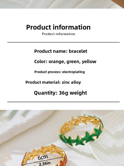 Exaggerated Starfish Bangle For Women In Electroplated Alloy Featuring Unique Design