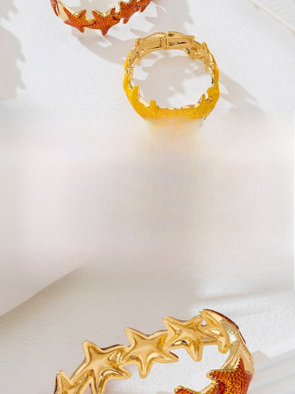 Exaggerated Starfish Bangle For Women In Electroplated Alloy Featuring Unique Design