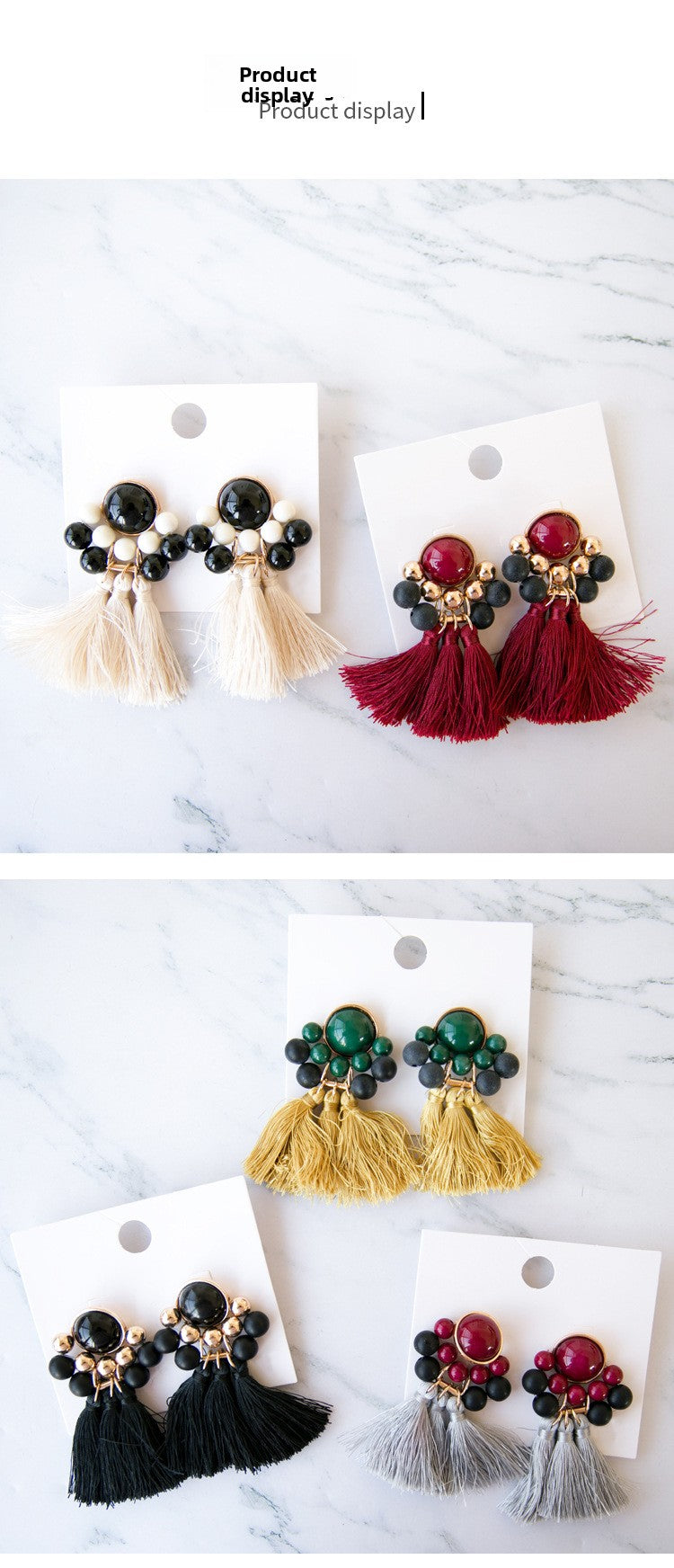 Retro Red Tassel Earrings For Women In Alloy Material Featuring Elegant Craftsmanship