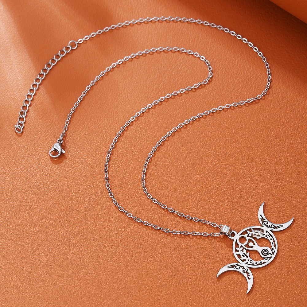 Celtic Knot Pendant Necklace For Unisex, Electroplated Gold Plating Process Featuring Witches Knot Jewelry Design