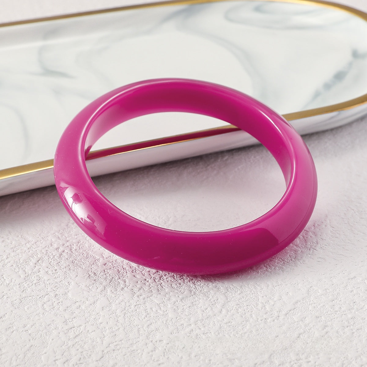 Ufo Bangle For Women Featuring Waterproof Non Tarnish Resin In Black