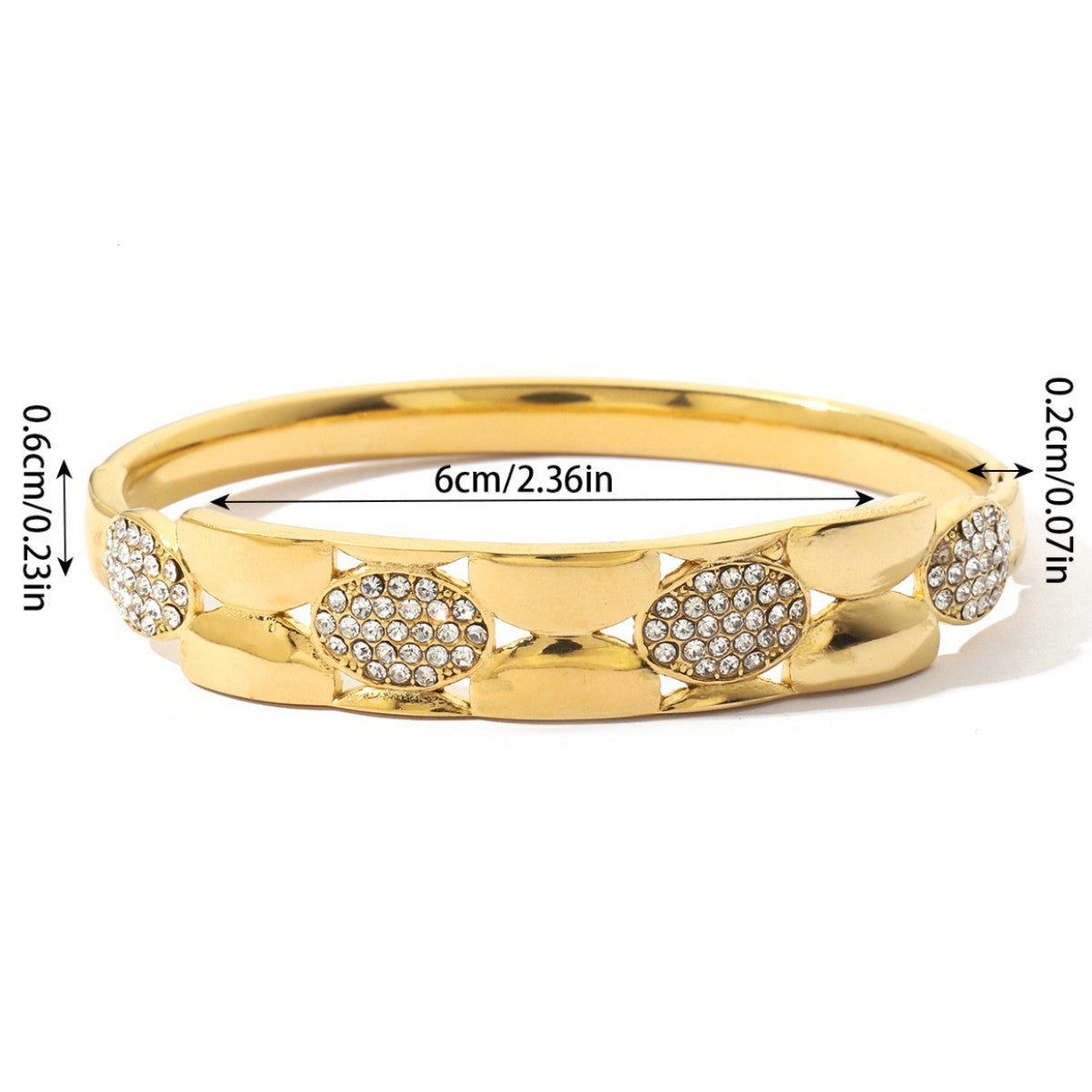 Waterproof Non Tarnish Circle Bangle For Women Made Of Titanium Steel Featuring 18K Real Gold Electroplated Finish
