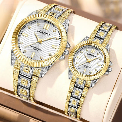 Unisex Quartz Watch With Stainless Steel Strap And Single Folding Buckle, Featuring Tempered Glass Mirror And Pointer Display
