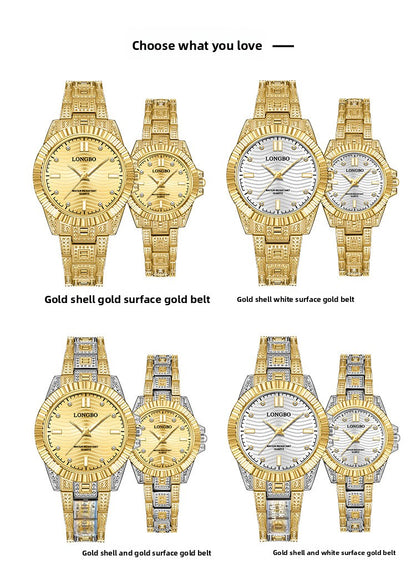 Unisex Quartz Watch With Stainless Steel Strap And Single Folding Buckle, Featuring Tempered Glass Mirror And Pointer Display