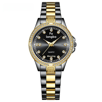 Unisex Quartz Watch With Stainless Steel Strap And Single Folding Buckle, Featuring Tempered Glass Mirror And Pointer Display