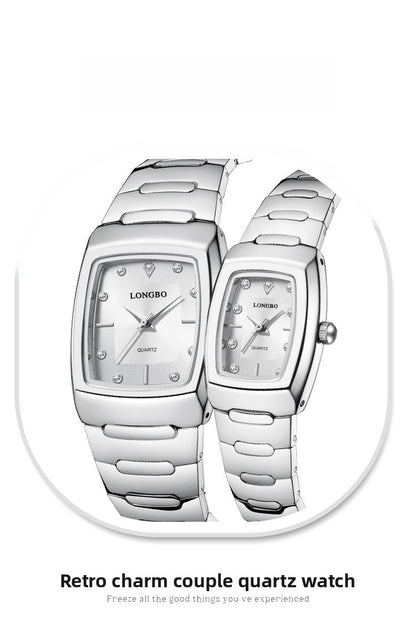 Men's Quartz Watch With Alloy Strap And Single Folding Buckle, Featuring Tempered Glass Mirror And Pointer Display