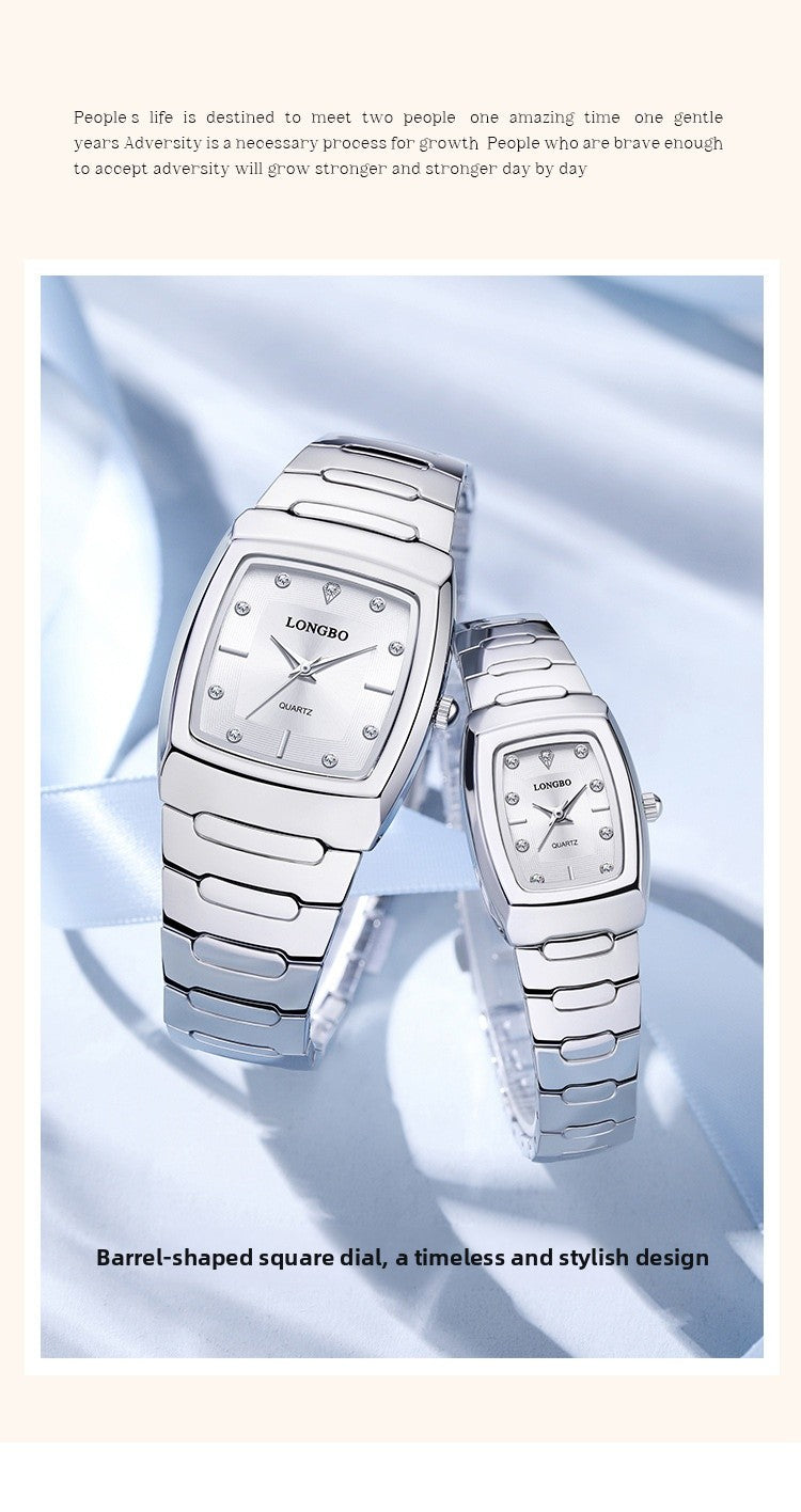 Men's Quartz Watch With Alloy Strap And Single Folding Buckle, Featuring Tempered Glass Mirror And Pointer Display