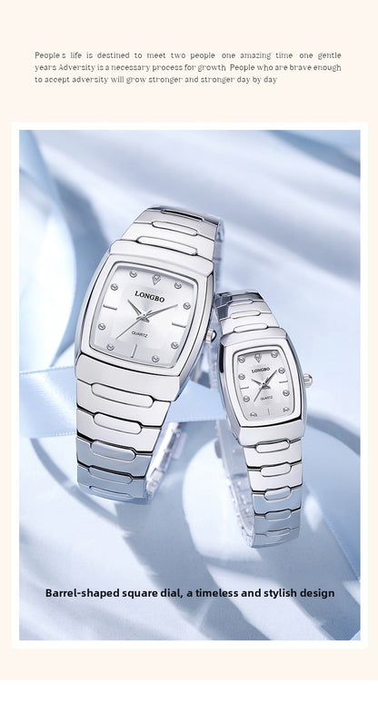 Men's Quartz Watch With Alloy Strap And Single Folding Buckle, Featuring Tempered Glass Mirror And Pointer Display