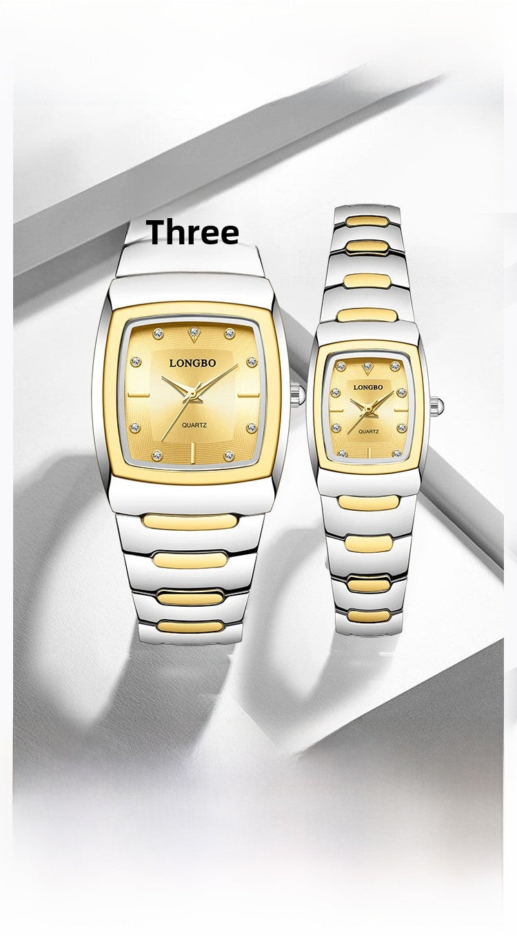 Men's Quartz Watch With Alloy Strap And Single Folding Buckle, Featuring Tempered Glass Mirror And Pointer Display