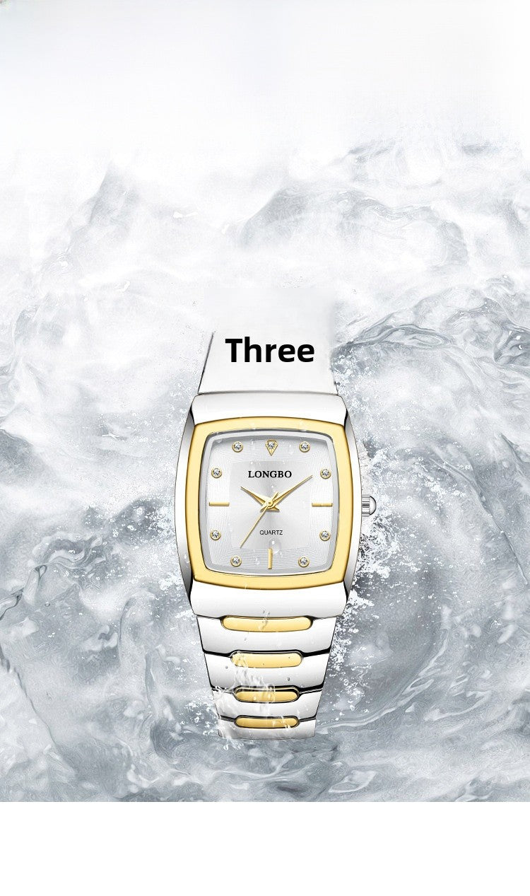 Men's Quartz Watch With Alloy Strap And Single Folding Buckle, Featuring Tempered Glass Mirror And Pointer Display