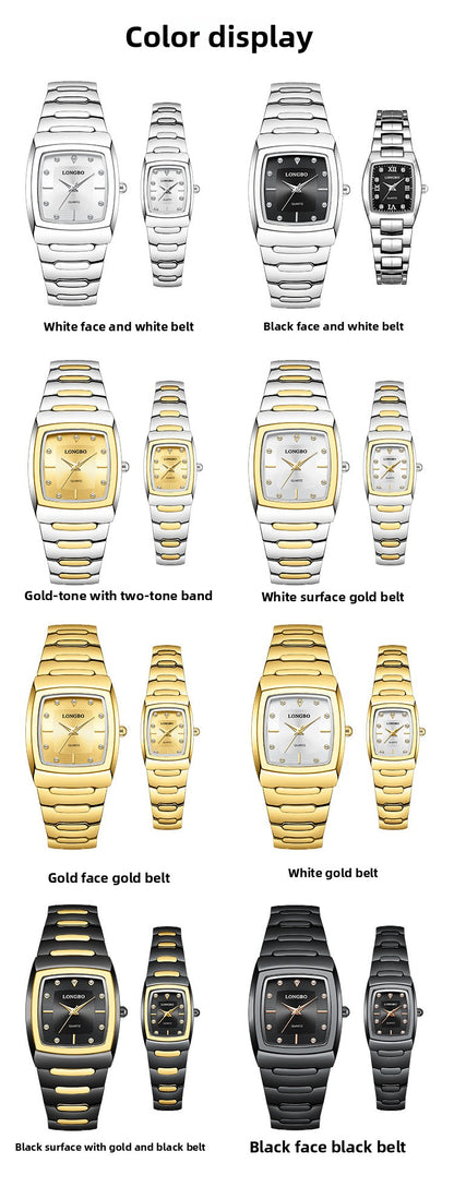 Men's Quartz Watch With Alloy Strap And Single Folding Buckle, Featuring Tempered Glass Mirror And Pointer Display