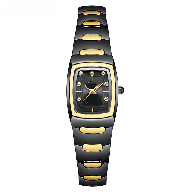 Men's Quartz Watch With Alloy Strap And Single Folding Buckle, Featuring Tempered Glass Mirror And Pointer Display